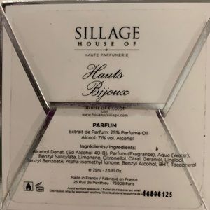 House of Sillage perfume. Hauts Bijoux